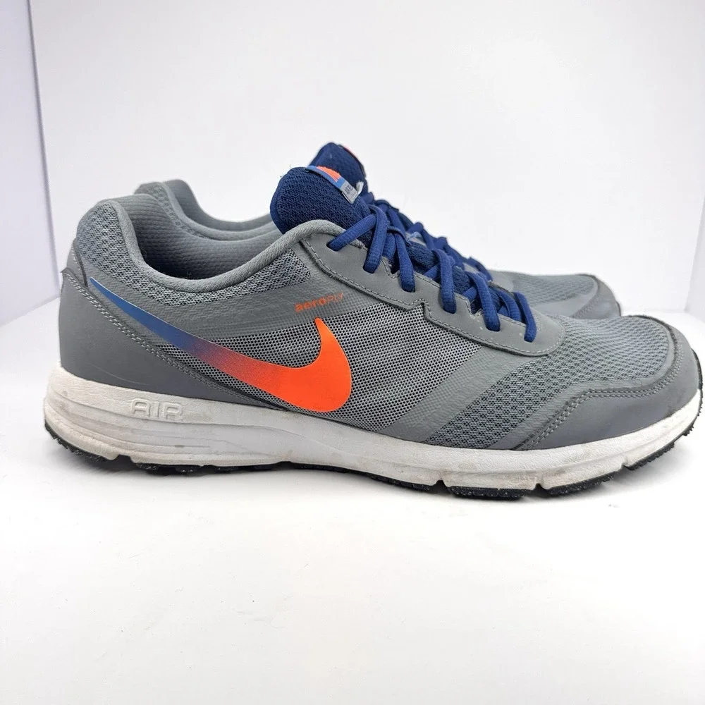 Nike Air Relentless 4 Mens Running Shoes Gray‎ Orange Blue Lace Up Size 15